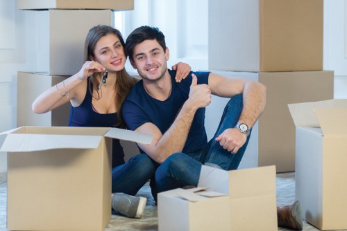 Office removal service preparing equipment and furniture for a business move in Wandsworth
