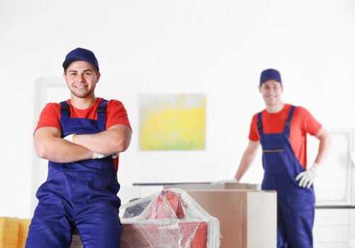 Office removals planning in Wandsworth with boxes and desks prepared for relocation