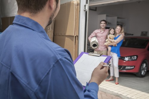 Loading furniture into a van for a Wandsworth removal job