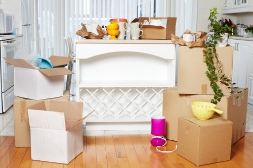 Business furniture and technology being prepared for an office move