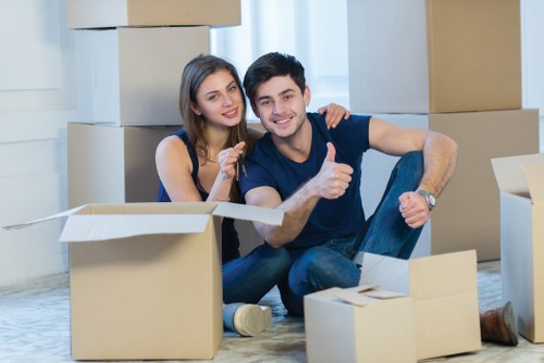 Local packing team handling fragile items during a Wandsworth move