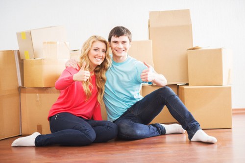 Careful handling of household furniture during a flat move in Wandsworth